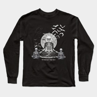 Meditating Skeleton Long Sleeve T-Shirt